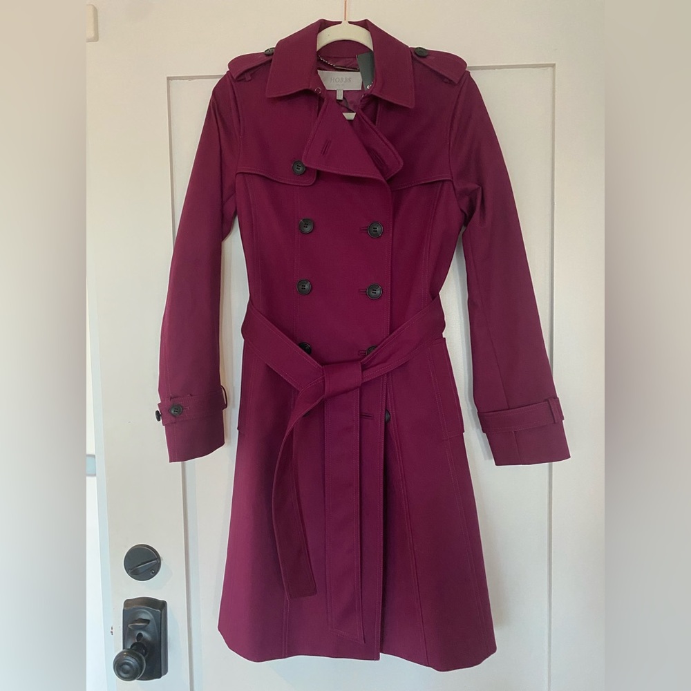 Hobbs London Saskia Double-Breasted Trench Coat - size 4